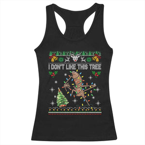Marcus The Worm Christmas Meme Racerback Tank Top I Dont Like This Tree Brainrot Funny Ugly Xmas TS10 Black Print Your Wear