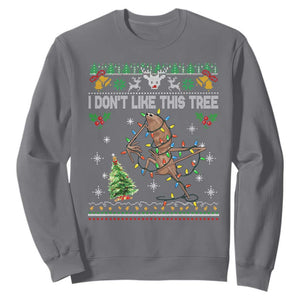 Marcus The Worm Christmas Meme Sweatshirt I Dont Like This Tree Brainrot Funny Ugly Xmas TS10 Charcoal Print Your Wear