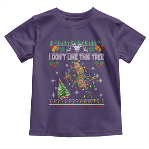 Marcus The Worm Christmas Meme Toddler T Shirt I Dont Like This Tree Brainrot Funny Ugly Xmas TS10 Purple Print Your Wear