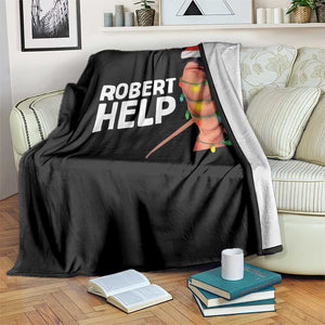 Marcus The Worm Christmas Throw Blanket Robert Help Internet Weirdcore Brainrot Humor TS10 Print Your Wear