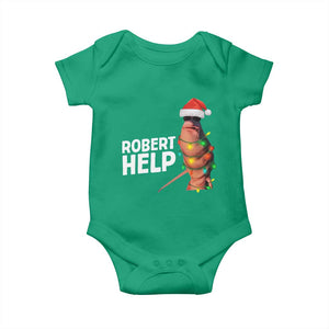 Marcus The Worm Christmas Baby Onesie Robert Help Internet Weirdcore Brainrot Humor TS10 Irish Green Print Your Wear
