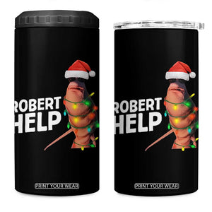 Marcus The Worm Christmas 4 in 1 Can Cooler Tumbler Robert Help Internet Weirdcore Brainrot Humor TS10 One Size: 16 oz Black Print Your Wear