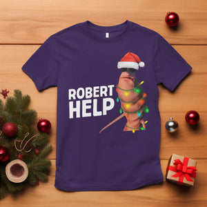 Marcus The Worm Christmas T Shirt Robert Help Internet Weirdcore Brainrot Humor TS10 Purple Print Your Wear