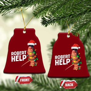 Marcus The Worm Christmas Ceramic Ornament Robert Help Internet Weirdcore Brainrot Humor TS10 Print Your Wear