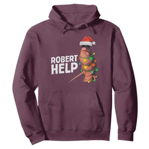 Marcus The Worm Christmas Hoodie Robert Help Internet Weirdcore Brainrot Humor TS10 Maroon Print Your Wear