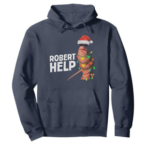 Marcus The Worm Christmas Hoodie Robert Help Internet Weirdcore Brainrot Humor TS10 Navy Print Your Wear