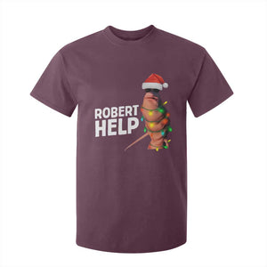 Marcus The Worm Christmas T Shirt For Kid Robert Help Internet Weirdcore Brainrot Humor TS10 Maroon Print Your Wear