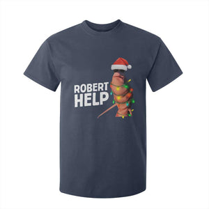 Marcus The Worm Christmas T Shirt For Kid Robert Help Internet Weirdcore Brainrot Humor TS10 Navy Print Your Wear