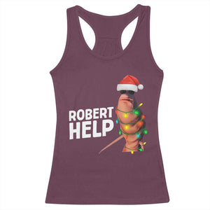 Marcus The Worm Christmas Racerback Tank Top Robert Help Internet Weirdcore Brainrot Humor TS10 Maroon Print Your Wear