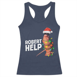 Marcus The Worm Christmas Racerback Tank Top Robert Help Internet Weirdcore Brainrot Humor TS10 Navy Print Your Wear