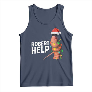 Marcus The Worm Christmas Tank Top Robert Help Internet Weirdcore Brainrot Humor TS10 Navy Print Your Wear