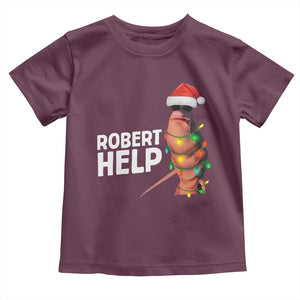 Marcus The Worm Christmas Toddler T Shirt Robert Help Internet Weirdcore Brainrot Humor TS10 Maroon Print Your Wear