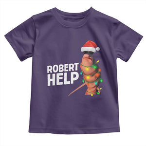 Marcus The Worm Christmas Toddler T Shirt Robert Help Internet Weirdcore Brainrot Humor TS10 Purple Print Your Wear