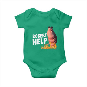 Marcus The Worm Baby Onesie Funny Brainrot Meme Robert Help TS10 Irish Green Print Your Wear