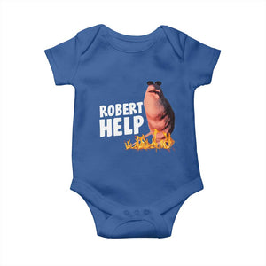 Marcus The Worm Baby Onesie Funny Brainrot Meme Robert Help TS10 Royal Blue Print Your Wear