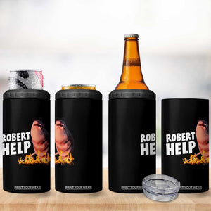 Marcus The Worm 4 in 1 Can Cooler Tumbler Funny Brainrot Meme Robert Help TS10 Print Your Wear