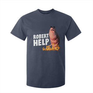 Marcus The Worm T Shirt For Kid Funny Brainrot Meme Robert Help TS10 Navy Print Your Wear
