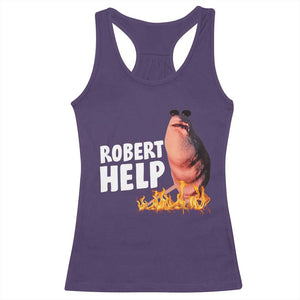Marcus The Worm Racerback Tank Top Funny Brainrot Meme Robert Help TS10 Purple Print Your Wear