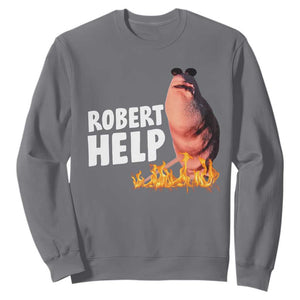 Marcus The Worm Sweatshirt Funny Brainrot Meme Robert Help TS10 Charcoal Print Your Wear