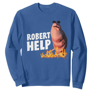Marcus The Worm Sweatshirt Funny Brainrot Meme Robert Help TS10 Royal Blue Print Your Wear