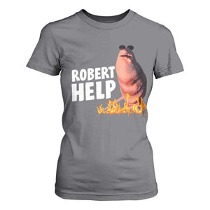 Marcus The Worm T Shirt For Women Funny Brainrot Meme Robert Help TS10 Charcoal Print Your Wear
