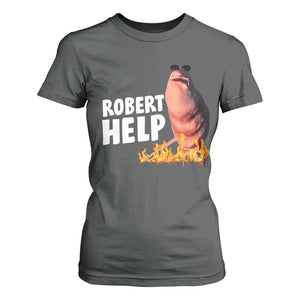 Marcus The Worm T Shirt For Women Funny Brainrot Meme Robert Help TS10 Dark Heather Print Your Wear