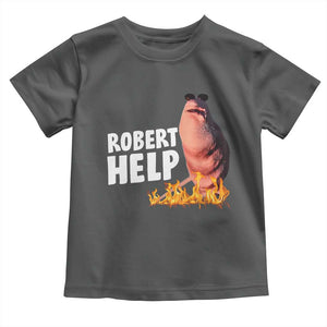 Marcus The Worm Toddler T Shirt Funny Brainrot Meme Robert Help TS10 Dark Heather Print Your Wear