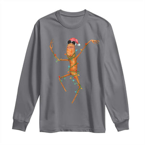 Marcus The Worm Christmas Long Sleeve Shirt Internet Weirdcore Brainrot Humor TS10 Charcoal Print Your Wear