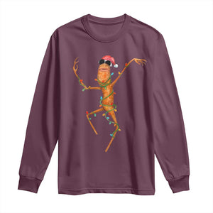 Marcus The Worm Christmas Long Sleeve Shirt Internet Weirdcore Brainrot Humor TS10 Maroon Print Your Wear