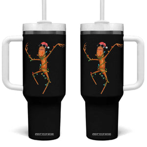 Marcus The Worm Christmas Tumbler With Handle Internet Weirdcore Brainrot Humor TS10 One Size: 40 oz Black Print Your Wear