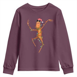 Marcus The Worm Christmas Youth Sweatshirt Internet Weirdcore Brainrot Humor TS10 Maroon Print Your Wear