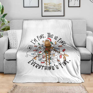 Marcus The Worm Christmas Meme Throw Blanket I'm Fine Everything is Fine TS10 Print Your Wear