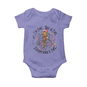 Marcus The Worm Christmas Meme Baby Onesie I'm Fine Everything is Fine TS10 Violet Print Your Wear