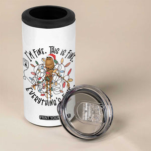Marcus The Worm Christmas Meme 4 in 1 Can Cooler Tumbler I'm Fine Everything is Fine TS10 Print Your Wear