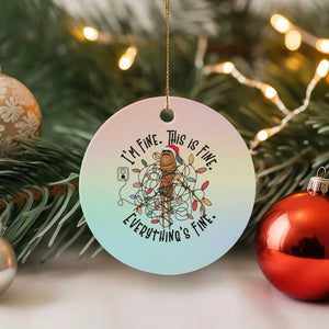 Marcus The Worm Christmas Meme Ceramic Ornament I'm Fine Everything is Fine TS10 1pc Pastel Print Your Wear