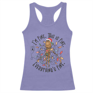 Marcus The Worm Christmas Meme Racerback Tank Top I'm Fine Everything is Fine TS10 Violet Print Your Wear