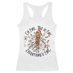 Marcus The Worm Christmas Meme Racerback Tank Top I'm Fine Everything is Fine TS10 White Print Your Wear