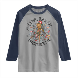 Marcus The Worm Christmas Meme Raglan Shirt I'm Fine Everything is Fine TS10 Sport Gray Navy Print Your Wear