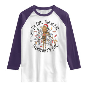 Marcus The Worm Christmas Meme Raglan Shirt I'm Fine Everything is Fine TS10 White Purple Print Your Wear