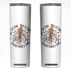 Marcus The Worm Christmas Meme Skinny Tumbler I'm Fine Everything is Fine TS10 White Print Your Wear