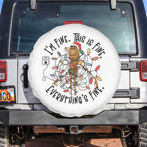 Marcus The Worm Christmas Meme Spare Tire Cover I'm Fine Everything is Fine TS10 No hole White Print Your Wear