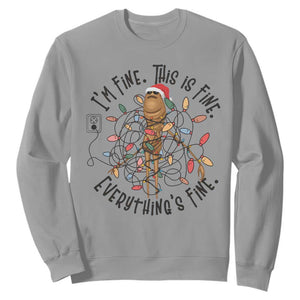 Marcus The Worm Christmas Meme Sweatshirt I'm Fine Everything is Fine TS10 Sport Gray Print Your Wear