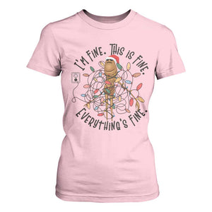 Marcus The Worm Christmas Meme T Shirt For Women I'm Fine Everything is Fine TS10 Light Pink Print Your Wear