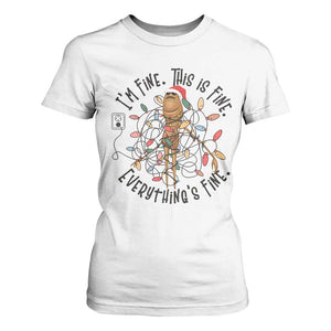 Marcus The Worm Christmas Meme T Shirt For Women I'm Fine Everything is Fine TS10 White Print Your Wear