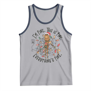 Marcus The Worm Christmas Meme Tank Top I'm Fine Everything is Fine TS10 Athletic Heather Navy Print Your Wear
