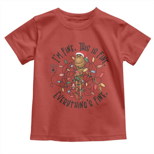 Marcus The Worm Christmas Meme Toddler T Shirt I'm Fine Everything is Fine TS10 Red Print Your Wear