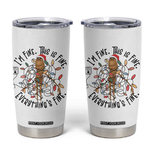 Marcus The Worm Christmas Meme Tumbler Cup I'm Fine Everything is Fine TS10 White Print Your Wear