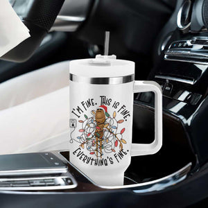 Marcus The Worm Christmas Meme Tumbler With Handle I'm Fine Everything is Fine TS10 Print Your Wear