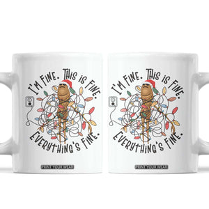 Marcus The Worm Christmas Meme Coffee Mug I'm Fine Everything is Fine TS10 White Print Your Wear