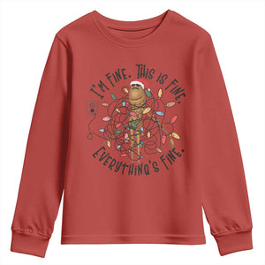 Marcus The Worm Christmas Meme Youth Sweatshirt I'm Fine Everything is Fine TS10 Red Print Your Wear